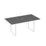 А4 Б4 122 АР (Антрацит премиум/Белый) Стол 180 с опорами QUATTRO переговорный