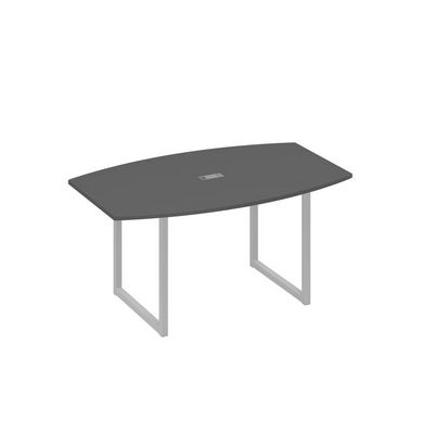 А4 С4 111 АР (Антрацит премиум/Серый) Стол 160 для переговоров на каркасе QUATTRO