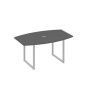 А4 С4 111 АР (Антрацит премиум/Серый) Стол 160 для переговоров на каркасе QUATTRO