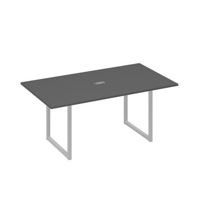 А4 С4 122 АР (Антрацит премиум/Серый) Стол 180 с опорами QUATTRO переговорный
