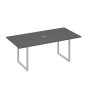А4 С4 123 АР (Антрацит премиум/Серый) Стол 200 с металлокаркасом QUATTRO для переговоров