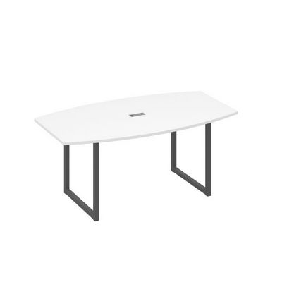 А4 А4 112 БП (Белый премиум/Антрацит) Стол для переговоров 180 на каркасе QUATTRO