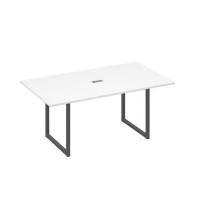 А4 А4 122 БП (Белый премиум/Антрацит) Стол 180 с опорами QUATTRO переговорный