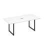 А4 А4 123 БП (Белый премиум/Антрацит) Стол 200 с металлокаркасом QUATTRO для переговоров