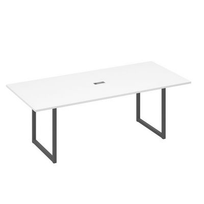 А4 А4 124 БП (Белый премиум/Антрацит) Стол 220 переговорный с металлокаркасом QUATTRO