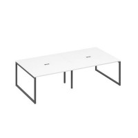 А4 А4 135-2 БП (Белый премиум/Антрацит) Стол 280 переговорный с опорами QUATTRO