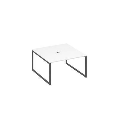 А4 А4 135 БП (Белый премиум/Антрацит) Переговорный стол 140 на металлокаркасе QUATTRO