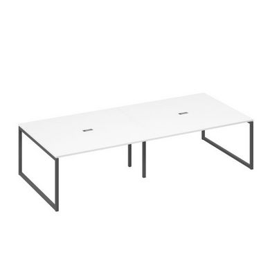 А4 А4 136-2 БП (Белый премиум/Антрацит) Стол 320 с опорами QUATTRO для переговоров
