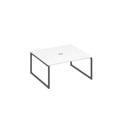 А4 А4 136 БП (Белый премиум/Антрацит) Стол переговорный 160 на каркасе QUATTRO