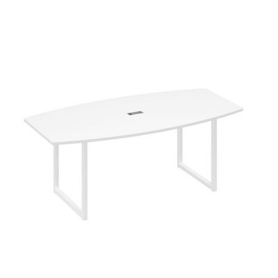 А4 Б4 113 БП (Белый премиум/Белый) Стол переговорный 200 с металлокаркасом QUATTRO