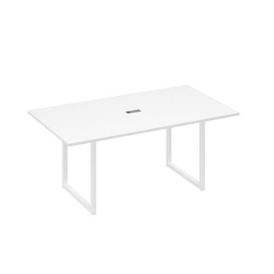 А4 Б4 122 БП (Белый премиум/Белый) Стол 180 с опорами QUATTRO переговорный