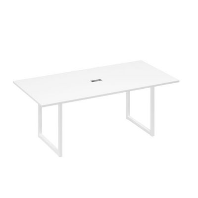 А4 Б4 123 БП (Белый премиум/Белый) Стол 200 с металлокаркасом QUATTRO для переговоров