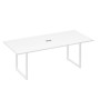 А4 Б4 124 БП (Белый премиум/Белый) Стол 220 переговорный с металлокаркасом QUATTRO