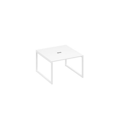А4 Б4 131 БП (Белый премиум/Белый) Стол 120 на металлокаркасе QUATTRO переговорный