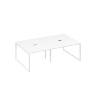 А4 Б4 134-2 БП (Белый премиум/Белый) Стол 240 переговорный на опорах QUATTRO