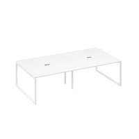 А4 Б4 135-2 БП (Белый премиум/Белый) Стол 280 переговорный с опорами QUATTRO