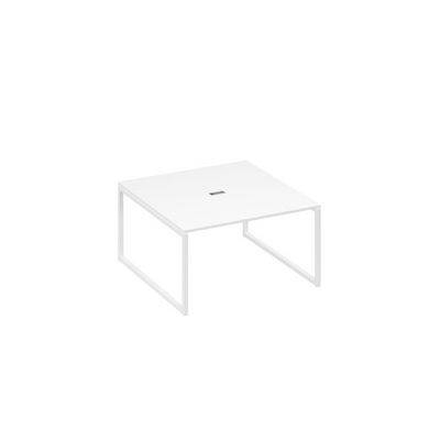 А4 Б4 135 БП (Белый премиум/Белый) Переговорный стол 140 на металлокаркасе QUATTRO