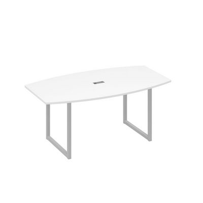 А4 С4 112 БП (Белый премиум/Серый) Стол для переговоров 180 на каркасе QUATTRO
