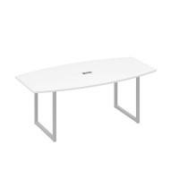 А4 С4 113 БП (Белый премиум/Серый) Стол переговорный 200 с металлокаркасом QUATTRO