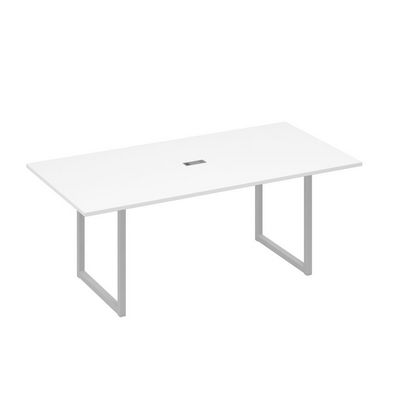 А4 С4 123 БП (Белый премиум/Серый) Стол 200 с металлокаркасом QUATTRO для переговоров
