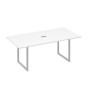 А4 С4 123 БП (Белый премиум/Серый) Стол 200 с металлокаркасом QUATTRO для переговоров