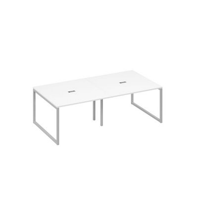 А4 С4 131-2 БП (Белый премиум/Серый) Стол 240 с каркасом QUATTRO переговорный