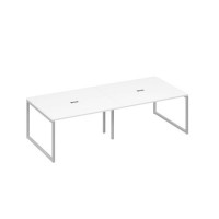 А4 С4 132-2 БП (Белый премиум/Серый) Стол для переговоров 280 на каркасе QUATTRO