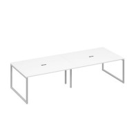 А4 С4 133-2 БП (Белый премиум/Серый) Стол 320 переговорный с металлокаркасом QUATTRO