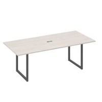 А4 А4 124 ДШ (Дуб шамони/Антрацит) Стол 220 переговорный с металлокаркасом QUATTRO