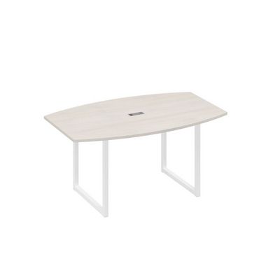 А4 Б4 111 ДШ (Дуб шамони/Белый) Стол 160 для переговоров на каркасе QUATTRO