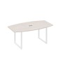 А4 Б4 112 ДШ (Дуб шамони/Белый) Стол для переговоров 180 на каркасе QUATTRO