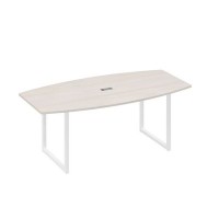 А4 Б4 113 ДШ (Дуб шамони/Белый) Стол переговорный 200 с металлокаркасом QUATTRO
