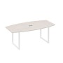 А4 Б4 113 ДШ (Дуб шамони/Белый) Стол переговорный 200 с металлокаркасом QUATTRO