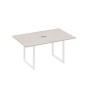 А4 Б4 121 ДШ (Дуб шамони/Белый) Стол 160 каркас QUATTRO для переговоров