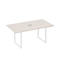 А4 Б4 122 ДШ (Дуб шамони/Белый) Стол 180 с опорами QUATTRO переговорный