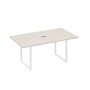 А4 Б4 122 ДШ (Дуб шамони/Белый) Стол 180 с опорами QUATTRO переговорный