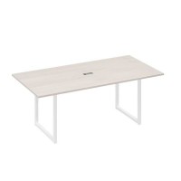 А4 Б4 123 ДШ (Дуб шамони/Белый) Стол 200 с металлокаркасом QUATTRO для переговоров