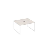 А4 Б4 132 ДШ (Дуб шамони/Белый) Стол 140 для переговоров каркас QUATTRO