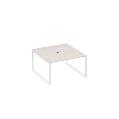А4 Б4 135 ДШ (Дуб шамони/Белый) Переговорный стол 140 на металлокаркасе QUATTRO