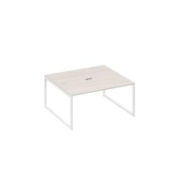 А4 Б4 136 ДШ (Дуб шамони/Белый) Стол переговорный 160 на каркасе QUATTRO