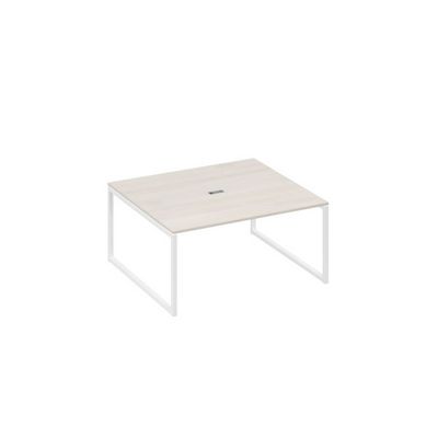 А4 Б4 136 ДШ (Дуб шамони/Белый) Стол переговорный 160 на каркасе QUATTRO