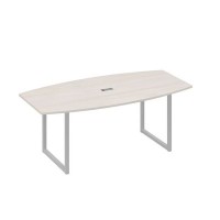 А4 С4 113 ДШ (Дуб шамони/Серый) Стол переговорный 200 с металлокаркасом QUATTRO