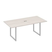 А4 С4 123 ДШ (Дуб шамони/Серый) Стол 200 с металлокаркасом QUATTRO для переговоров