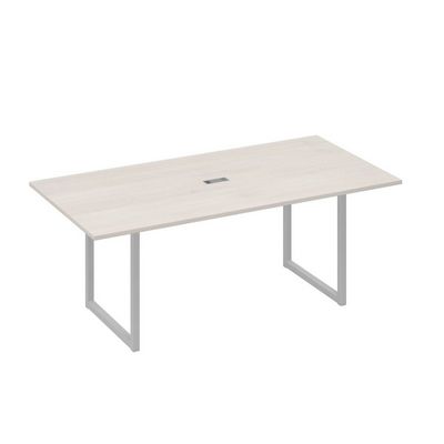 А4 С4 123 ДШ (Дуб шамони/Серый) Стол 200 с металлокаркасом QUATTRO для переговоров