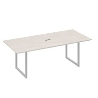 А4 С4 124 ДШ (Дуб шамони/Серый) Стол 220 переговорный с металлокаркасом QUATTRO