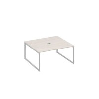 А4 С4 136 ДШ (Дуб шамони/Серый) Стол переговорный 160 на каркасе QUATTRO