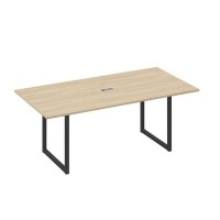 А4 А4 123 ДК (Дуб скандинавский/Антрацит) Стол 200 с металлокаркасом QUATTRO для переговоров