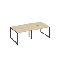 А4 А4 131-2 ДК (Дуб скандинавский/Антрацит) Стол 240 с каркасом QUATTRO переговорный