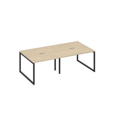 А4 А4 131-2 ДК (Дуб скандинавский/Антрацит) Стол 240 с каркасом QUATTRO переговорный