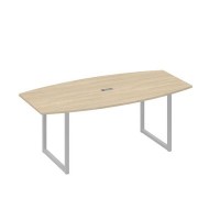 А4 С4 113 ДК (Дуб скандинавский/Серый) Стол переговорный 200 с металлокаркасом QUATTRO
